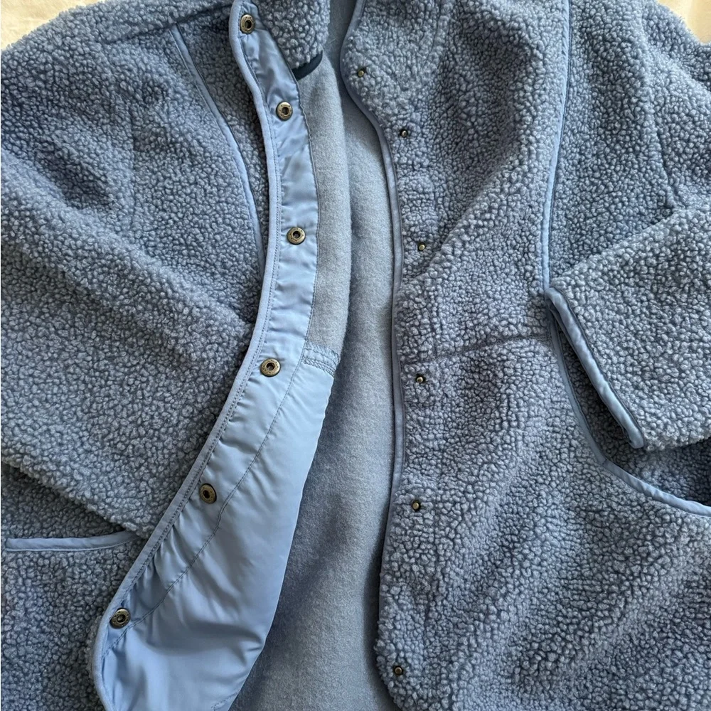 Avalanche Dusty Blue Sherpa Snap Jacket - Picture 3 of 4